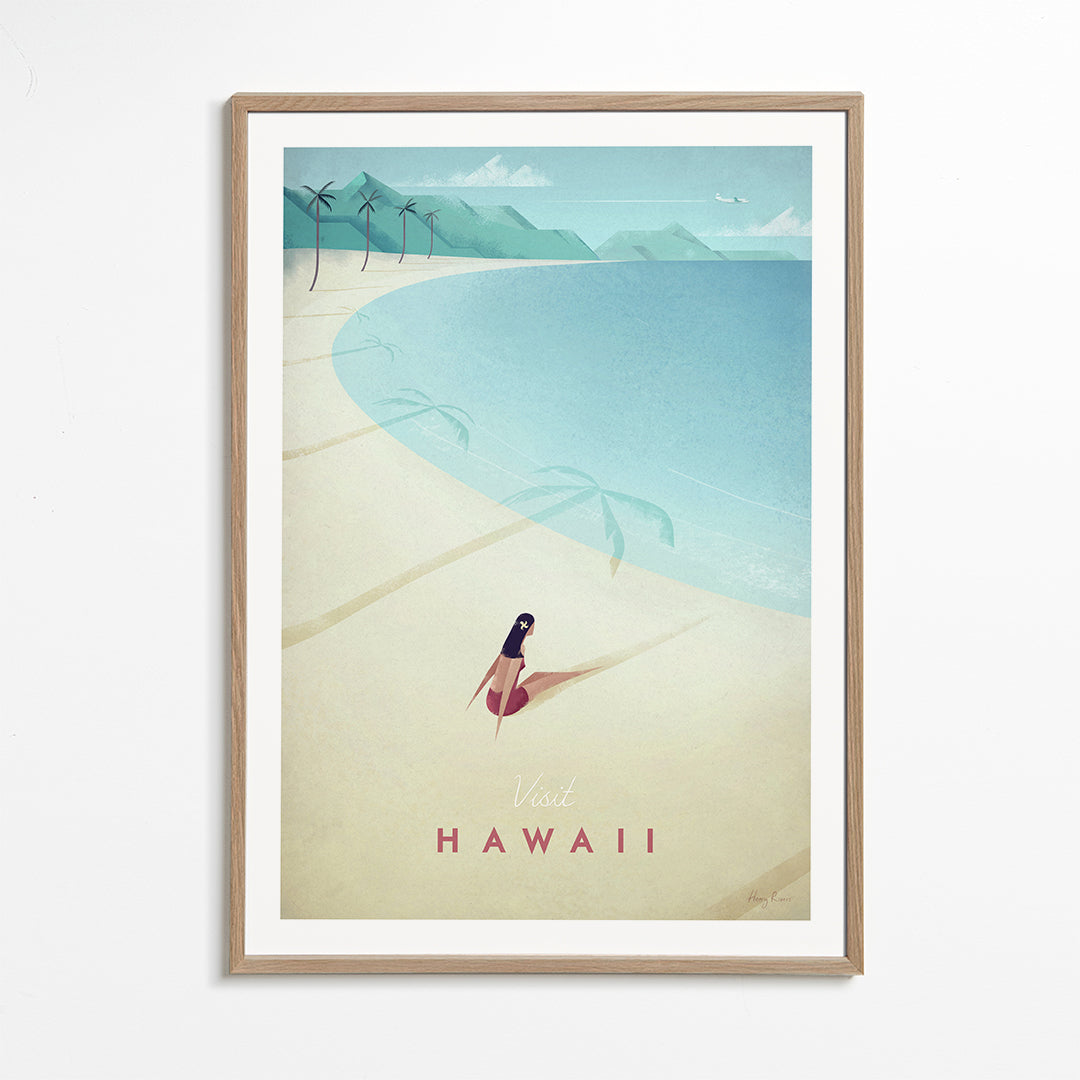 Rejseplakat Hawaii: vintage strandkunst