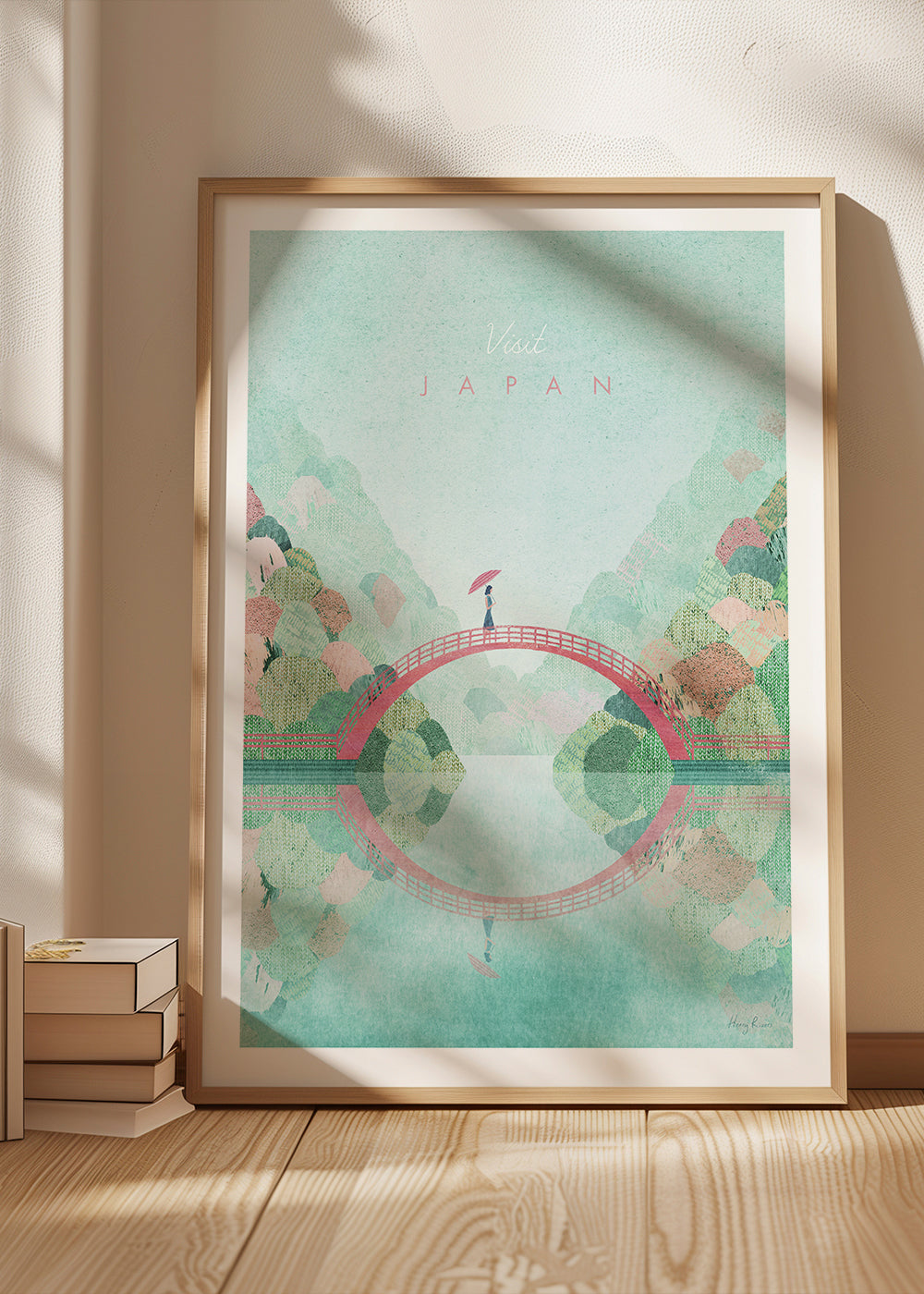 Landskabskunst: japansk bro med refleksion