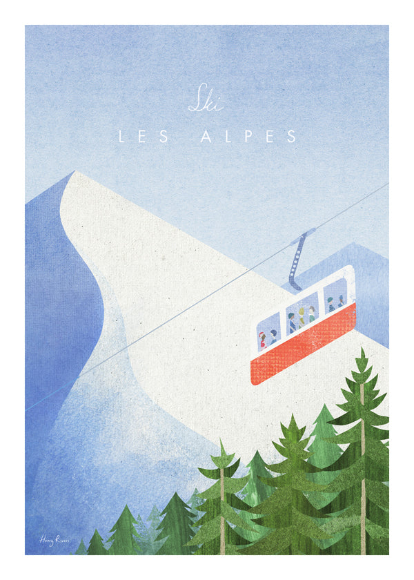 Alperne plakat med svævebane