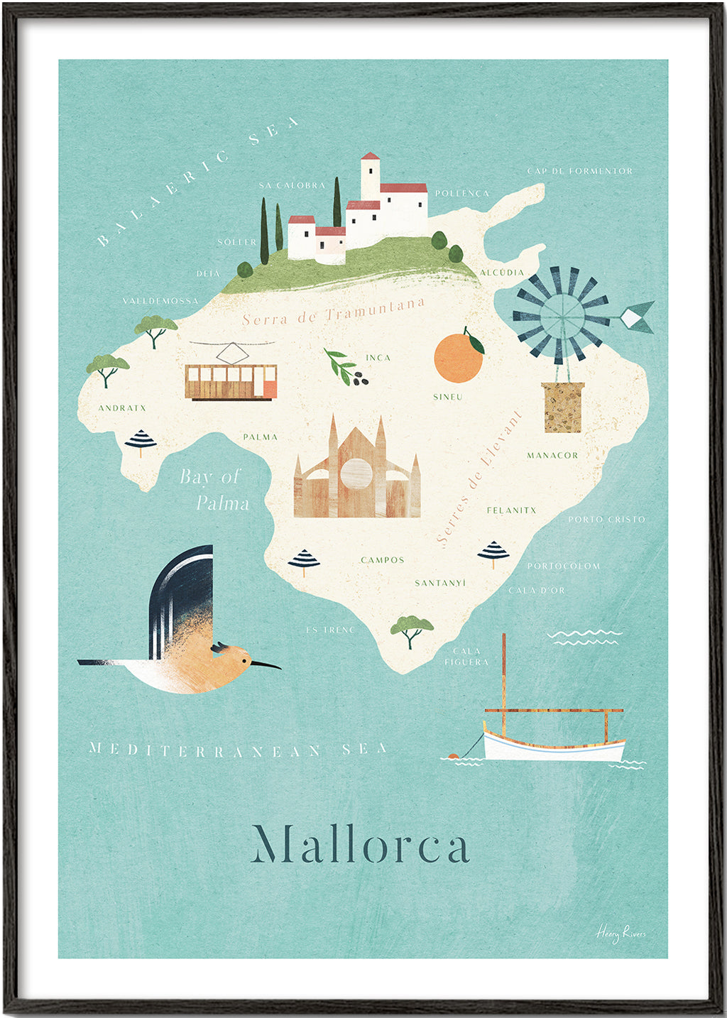 Køkkenkunst Mallorca illustreret kort