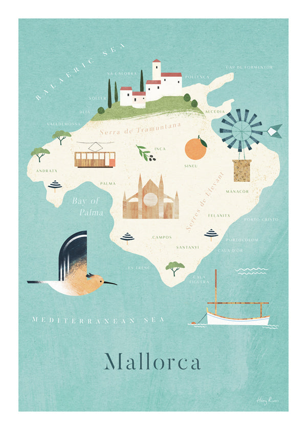 Køkkenkunst Mallorca illustreret kort