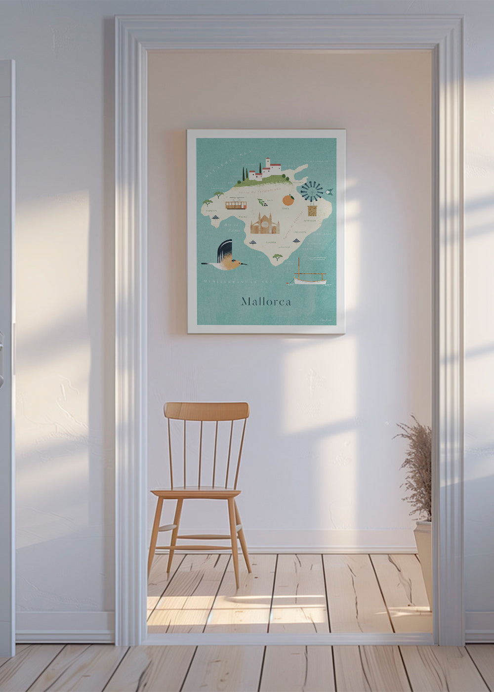 Køkkenkunst Mallorca illustreret kort