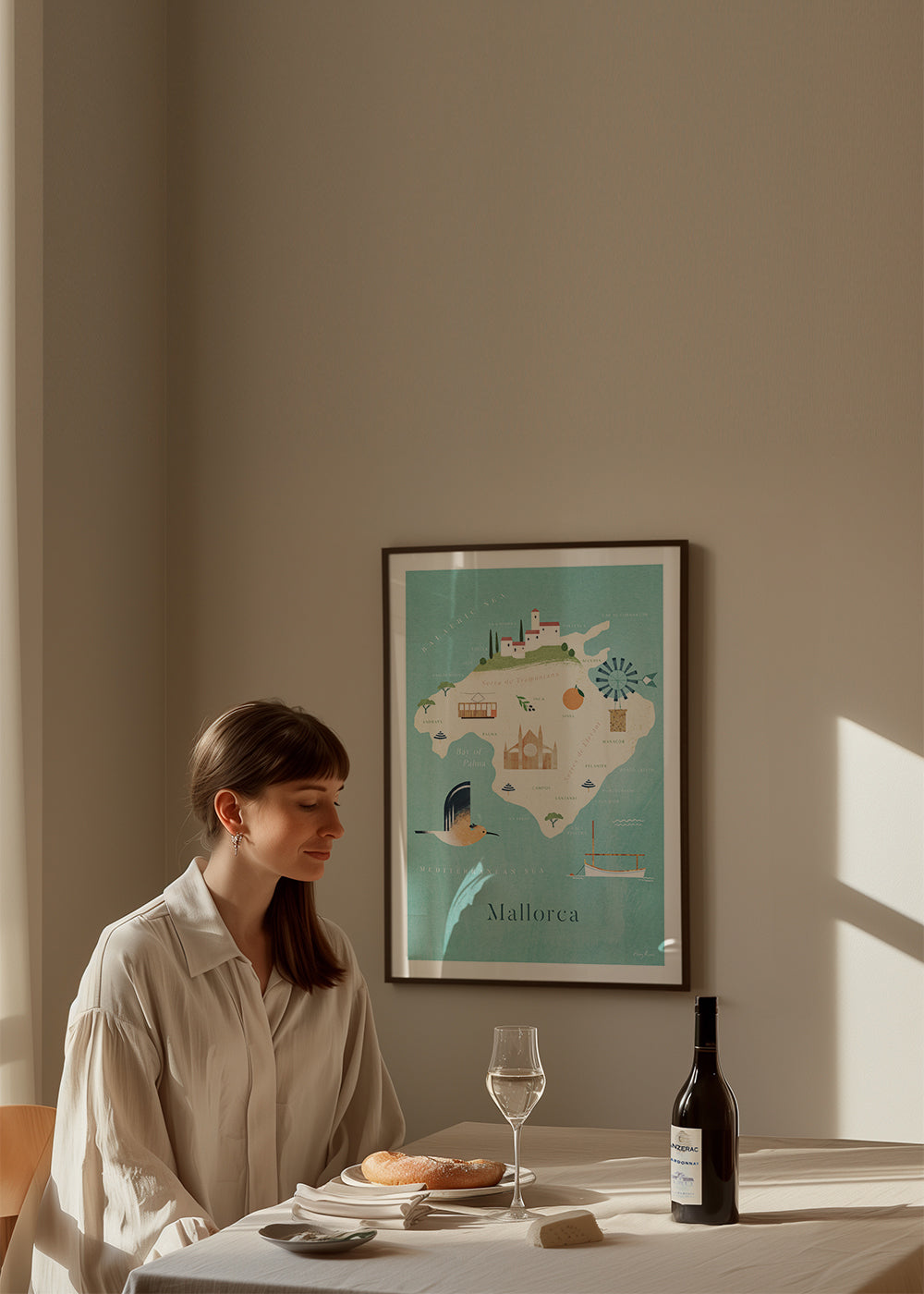 Køkkenkunst Mallorca illustreret kort