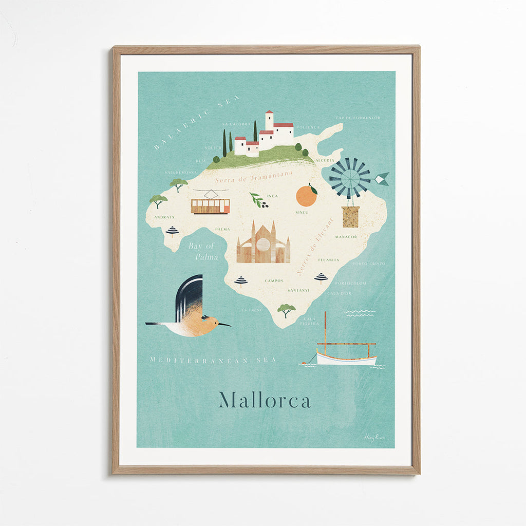 Køkkenkunst Mallorca illustreret kort