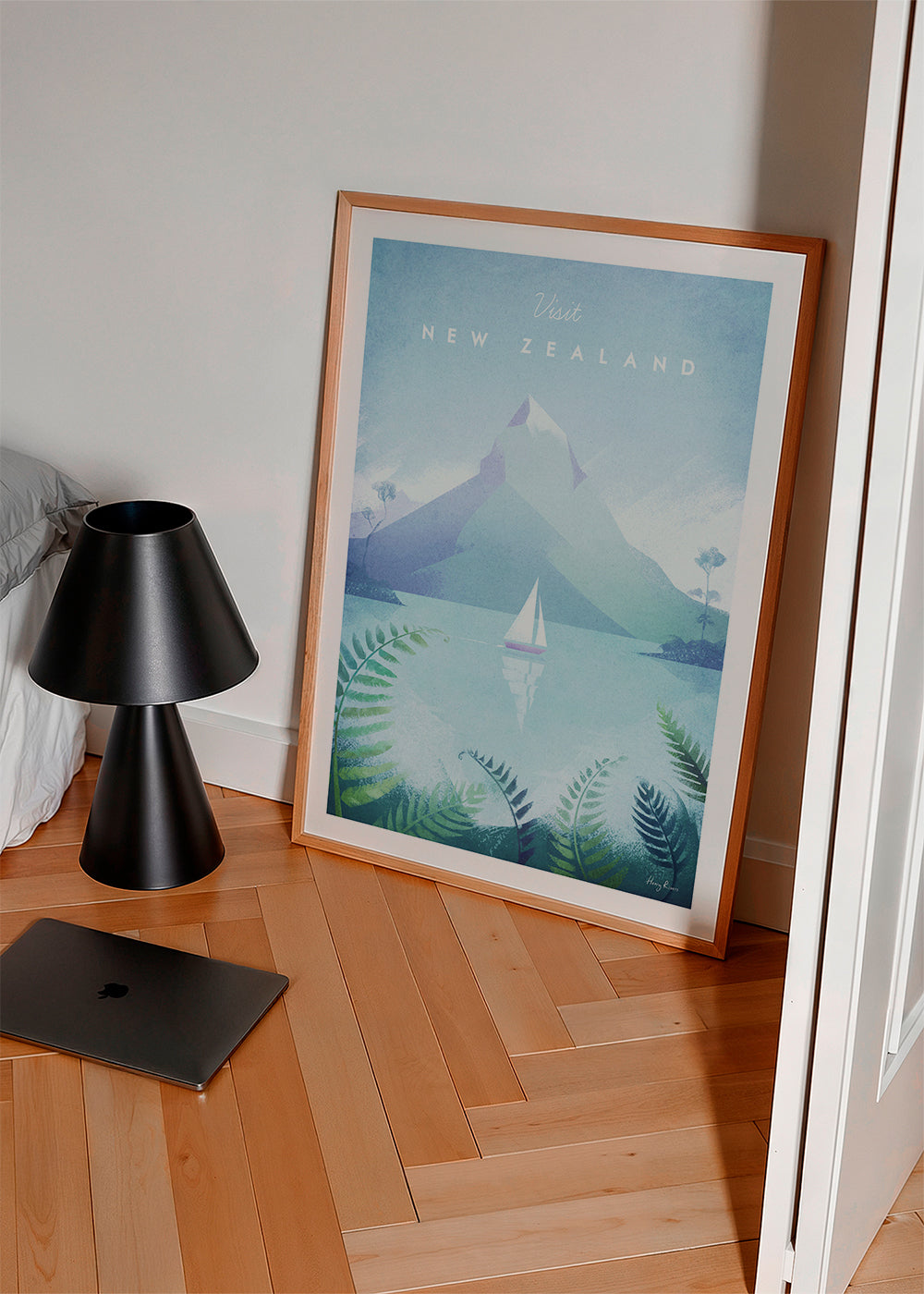 Rejseplakat bjerg og sø