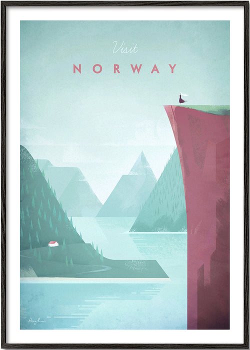 Landskabskunst: Norge plakat med fjord