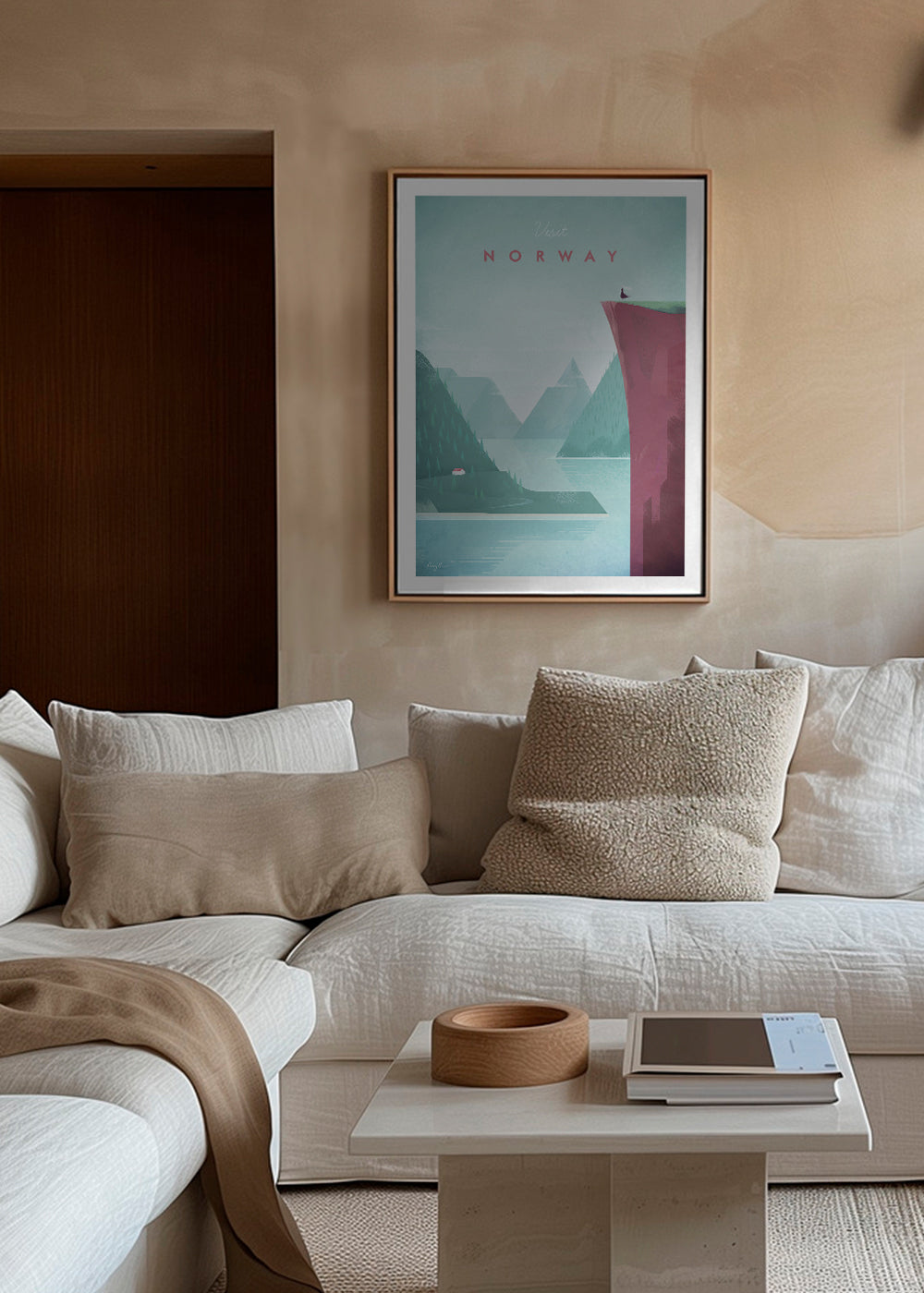 Landskabskunst: Norge plakat med fjord