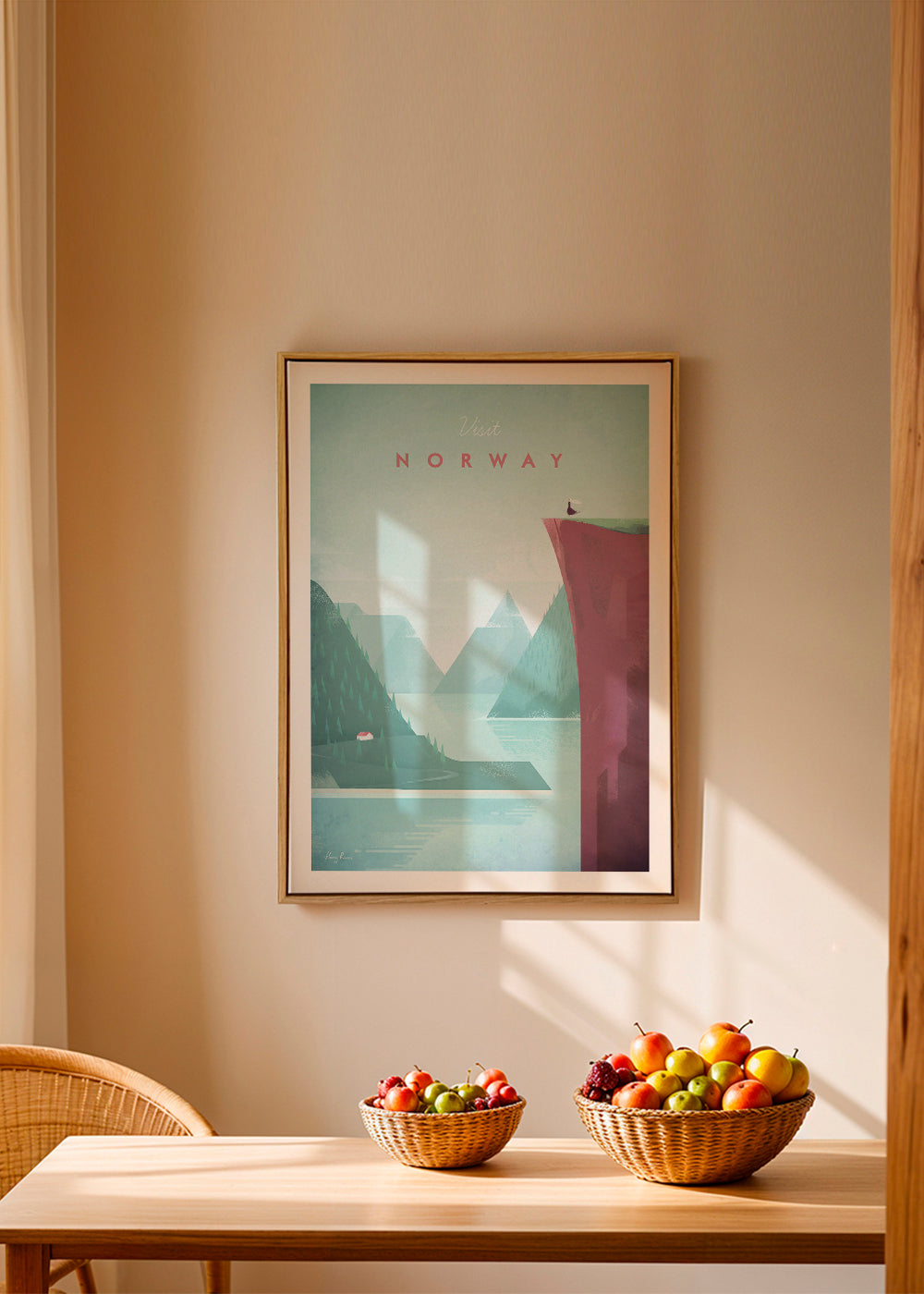 Landskabskunst: Norge plakat med fjord