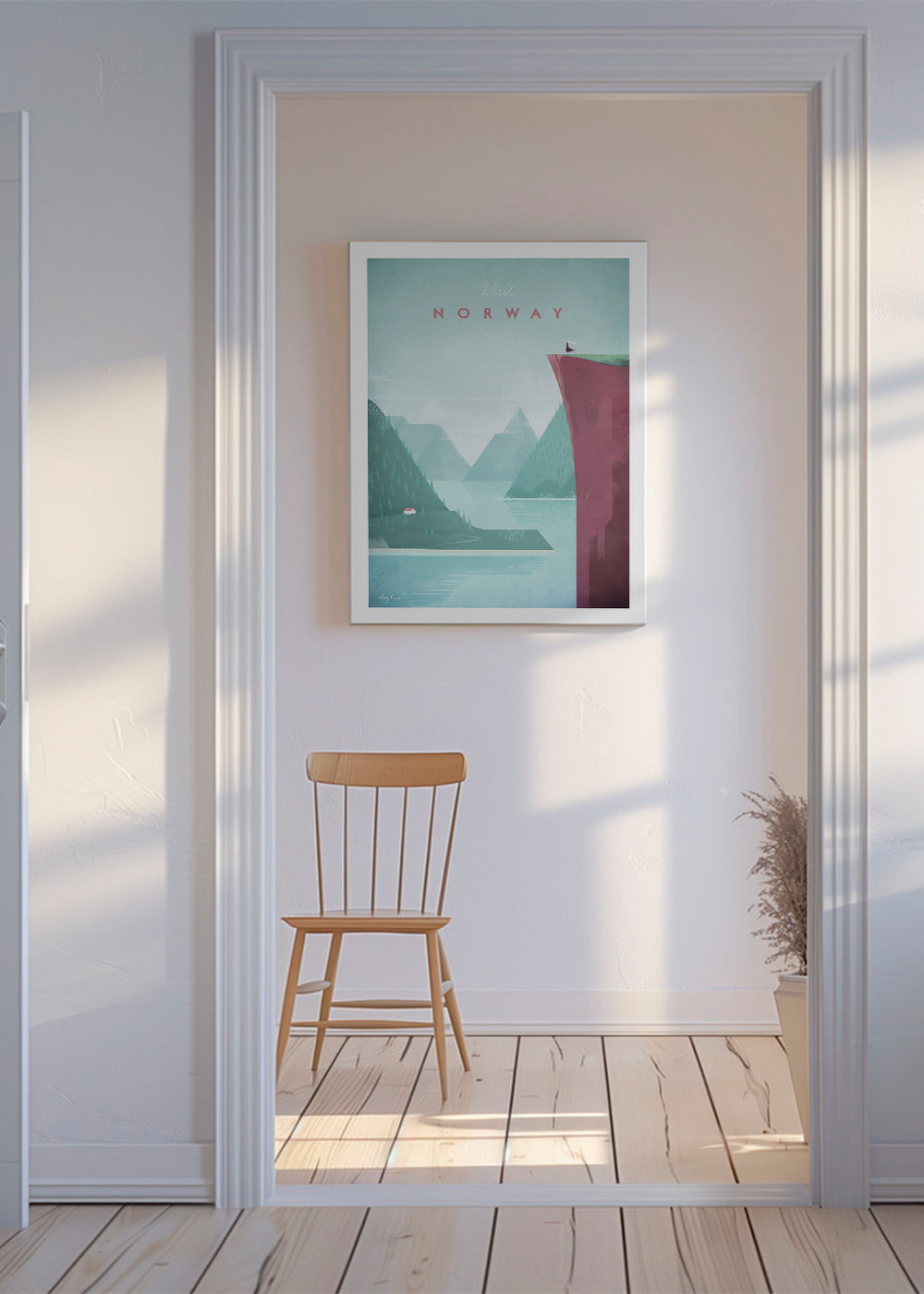 Landskabskunst: Norge plakat med fjord