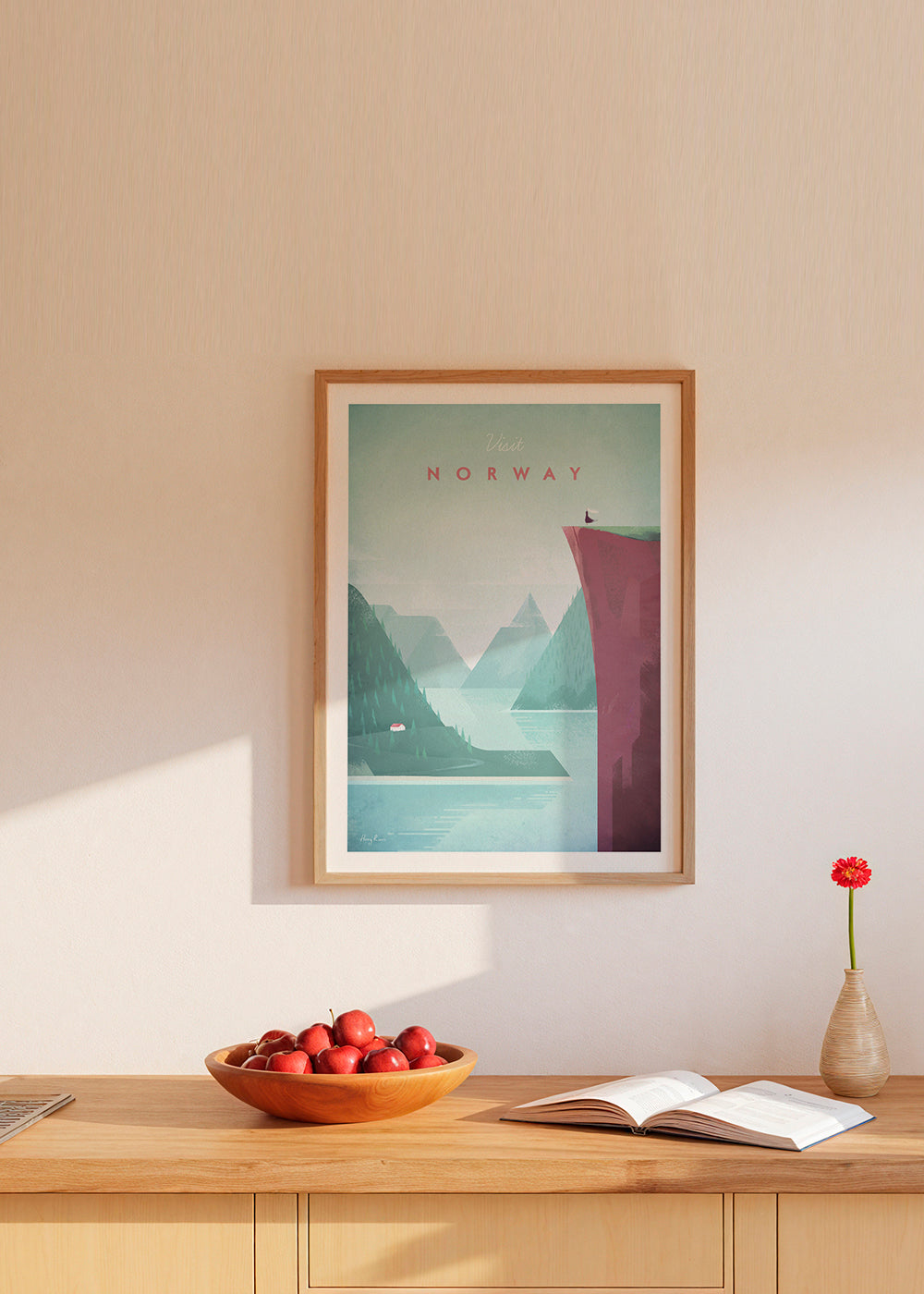 Landskabskunst: Norge plakat med fjord