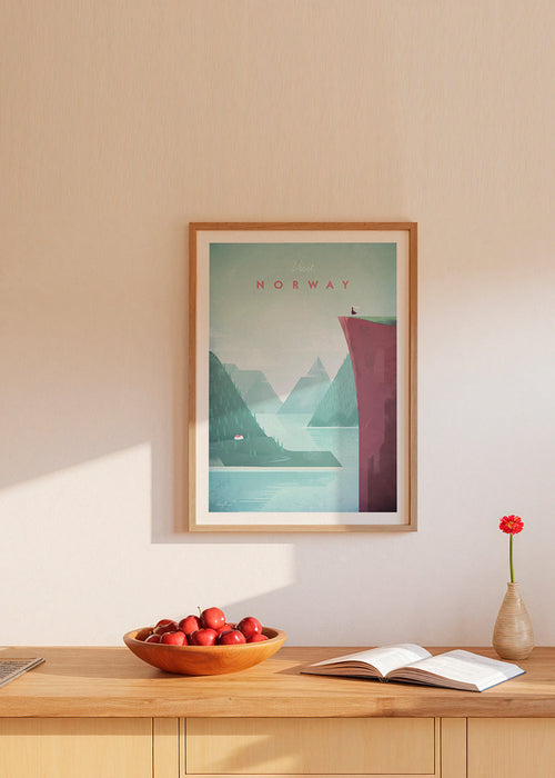 Landskabskunst: Norge plakat med fjord