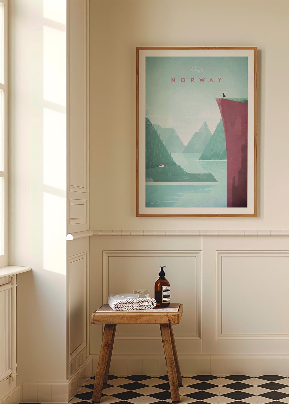 Landskabskunst: Norge plakat med fjord