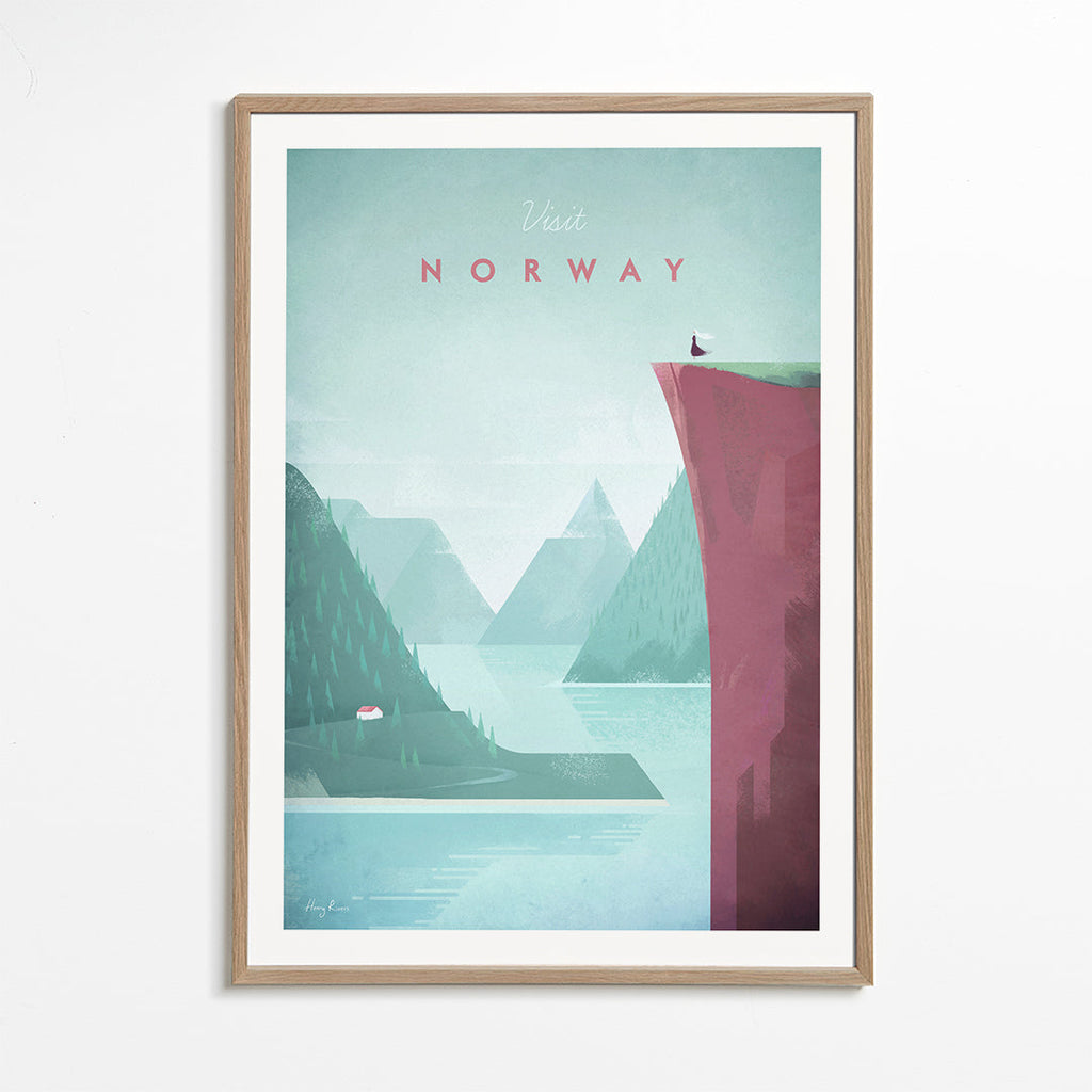 Landskabskunst: Norge plakat med fjord
