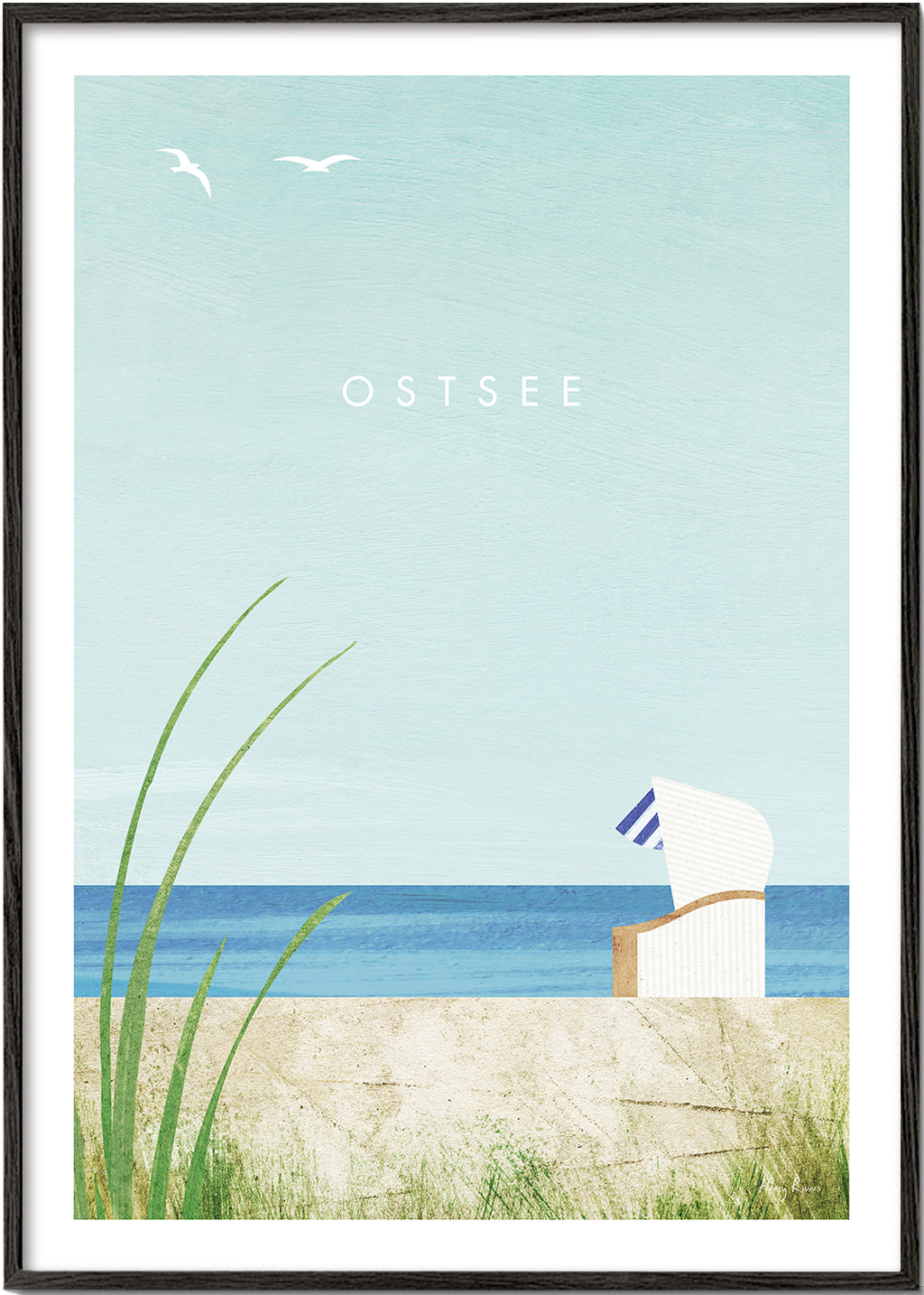 Kystlandskabsbillede med strandstol