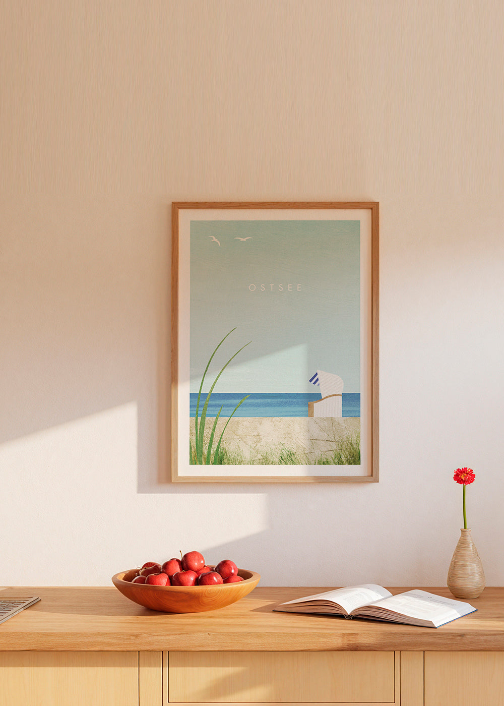 Kystlandskabsbillede med strandstol