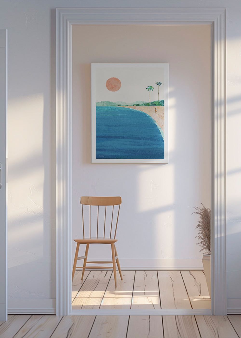 Landskabskunst strand minimalistisk