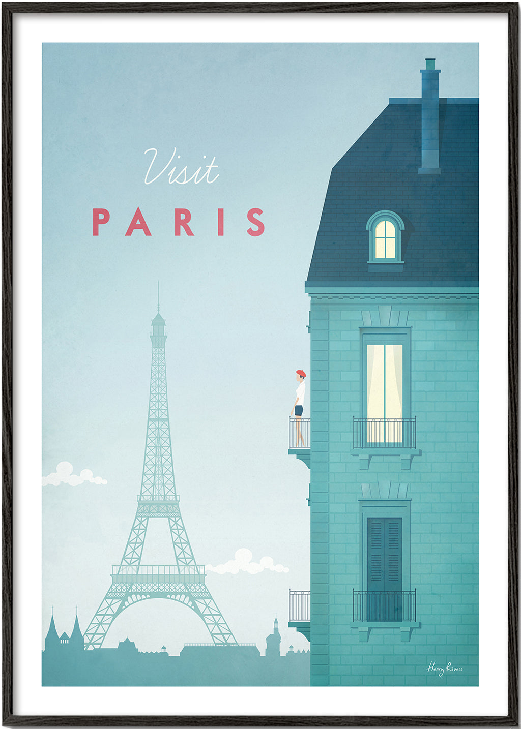 Cuadro de ciudades: Paris illustreret med Eiffeltårnet