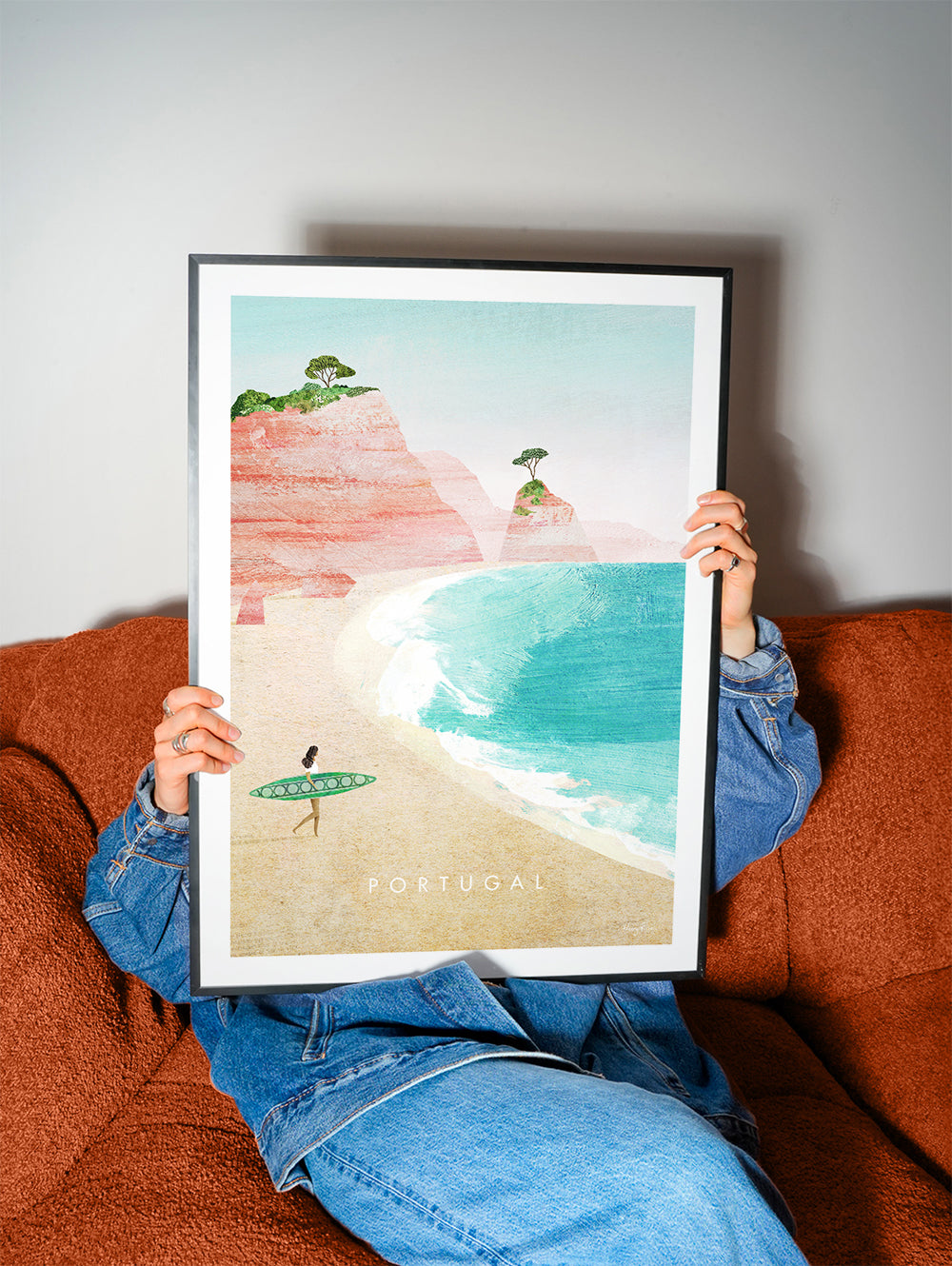 Rejseplakat Portugal — strandillustration