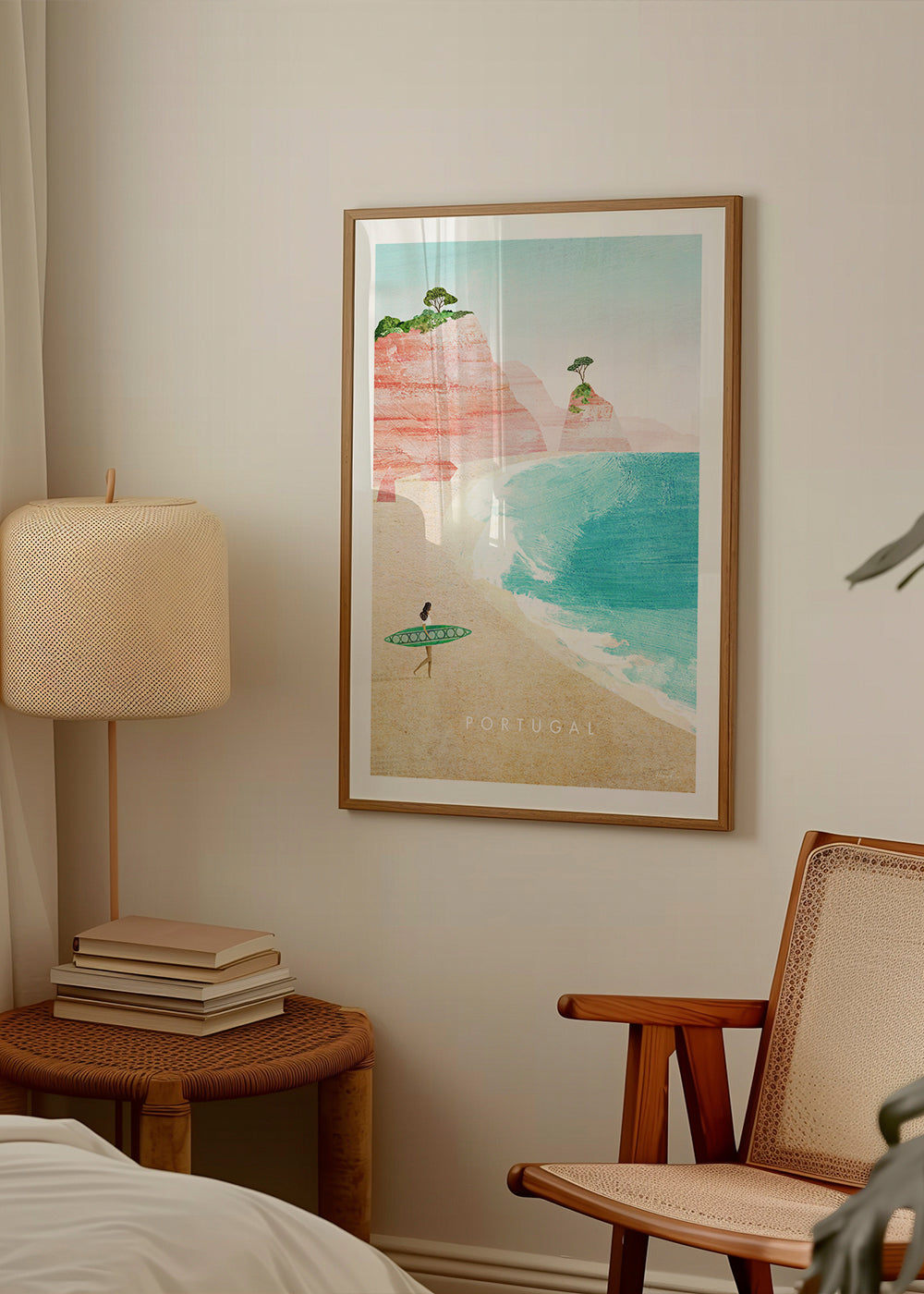 Rejseplakat Portugal — strandillustration