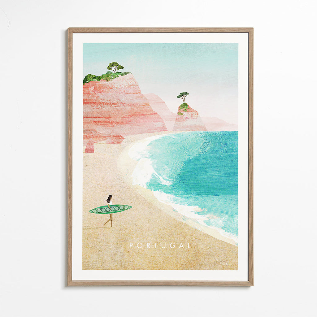 Rejseplakat Portugal — strandillustration