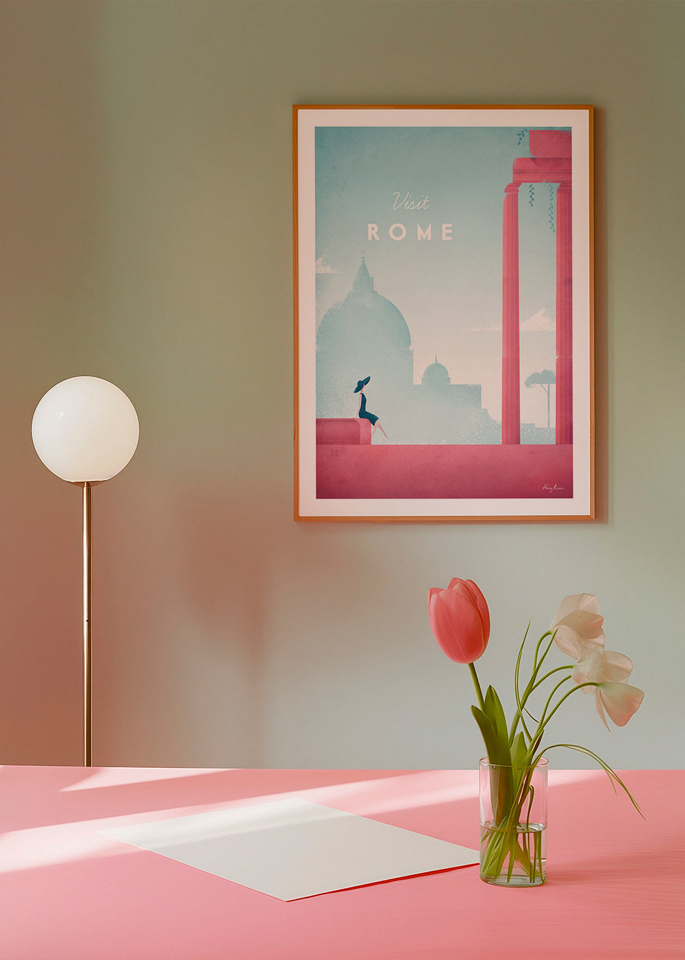 Byplakat: Rom i pastelfarver