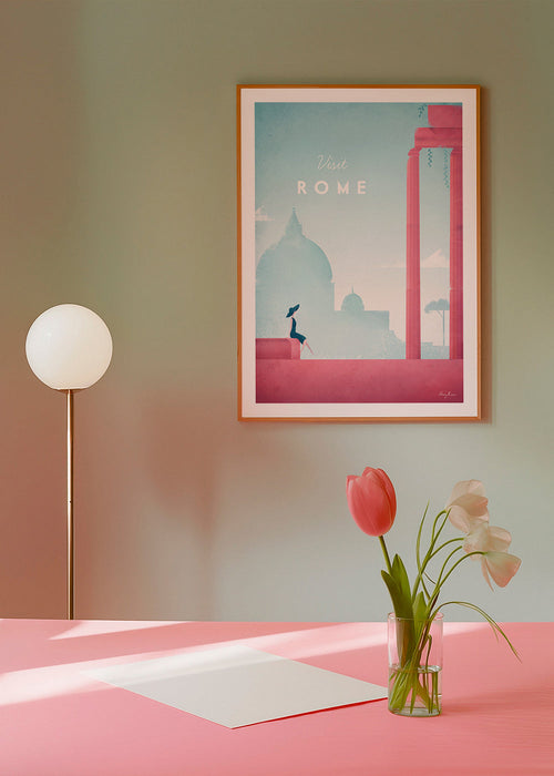 Byplakat: Rom i pastelfarver