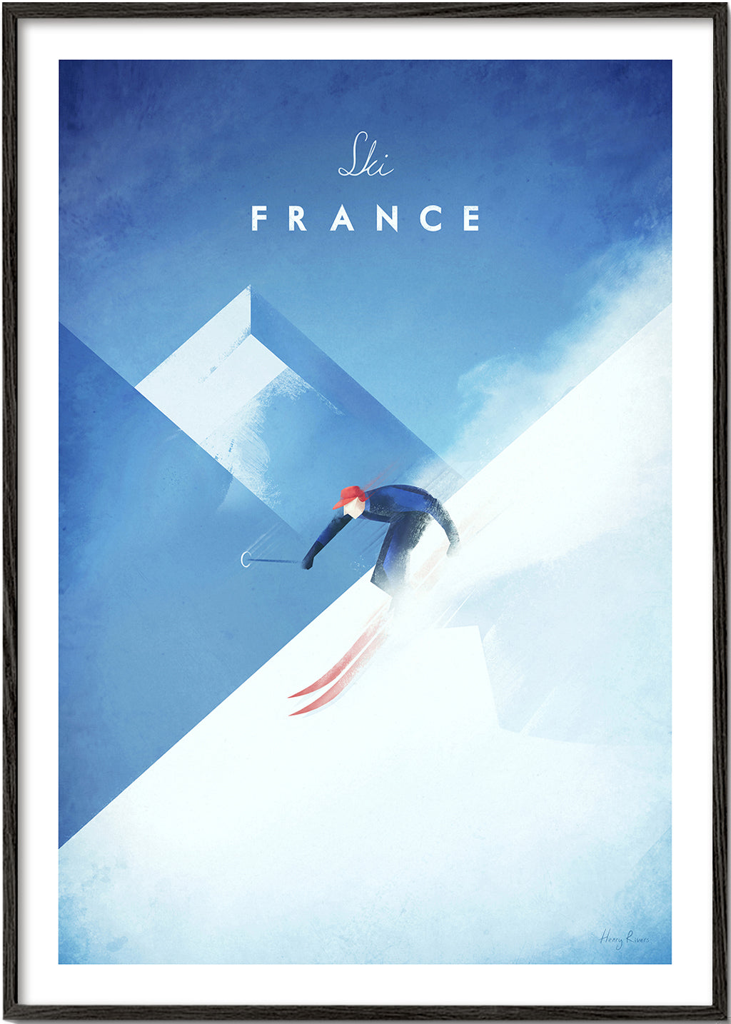 Sportkunst Ski France med skiløber i nedkørsel
