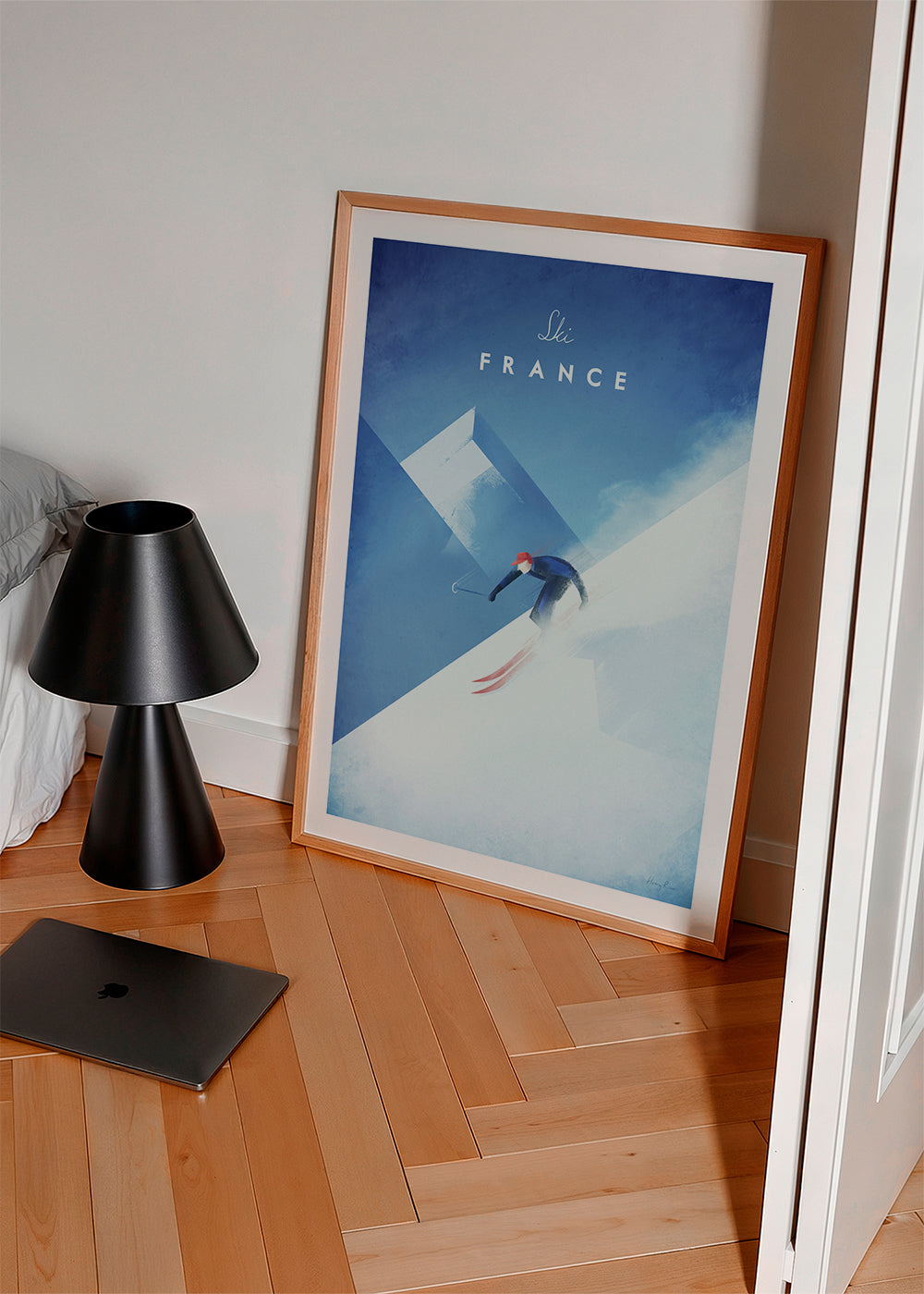 Sportkunst Ski France med skiløber i nedkørsel