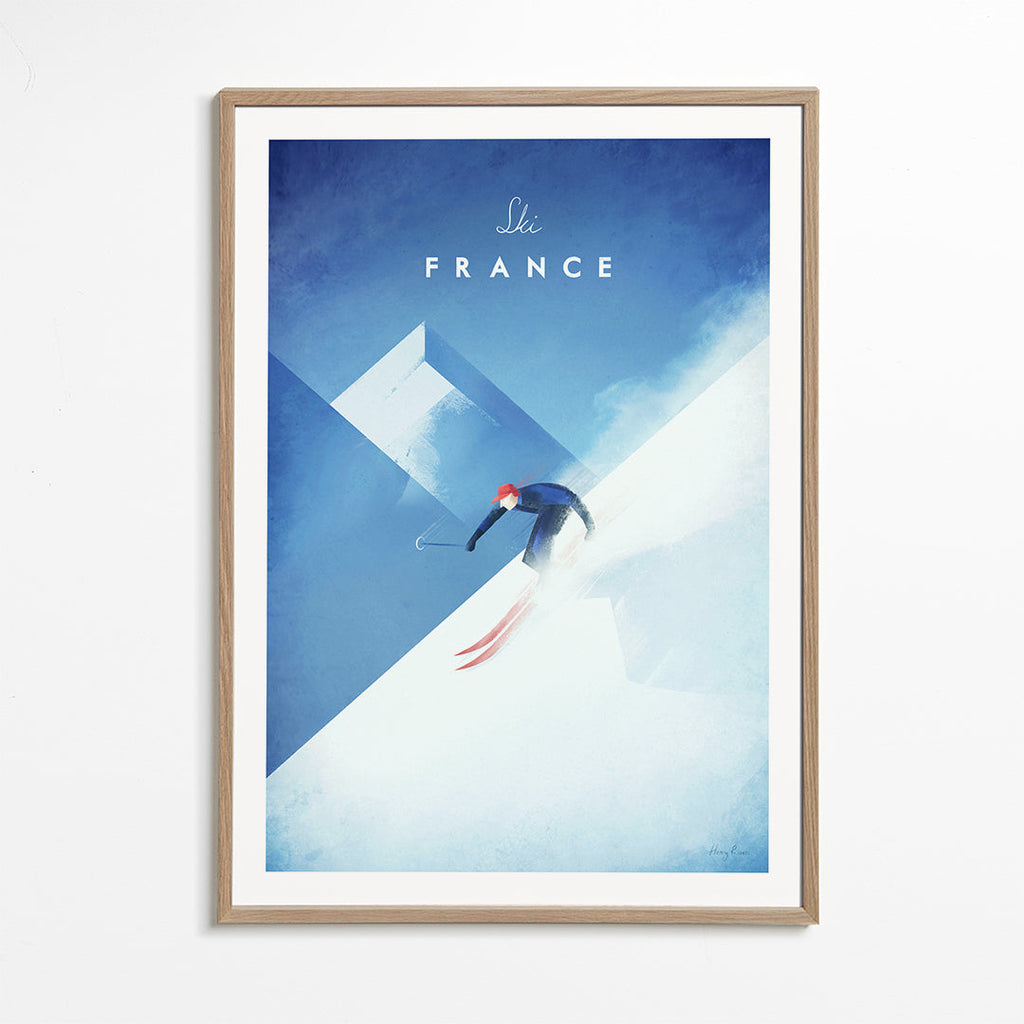 Sportkunst Ski France med skiløber i nedkørsel