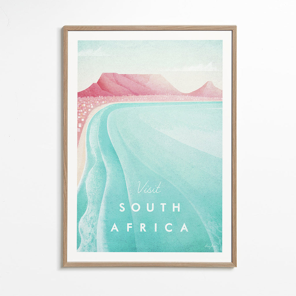 Rejseplakat South Africa illustreret strand
