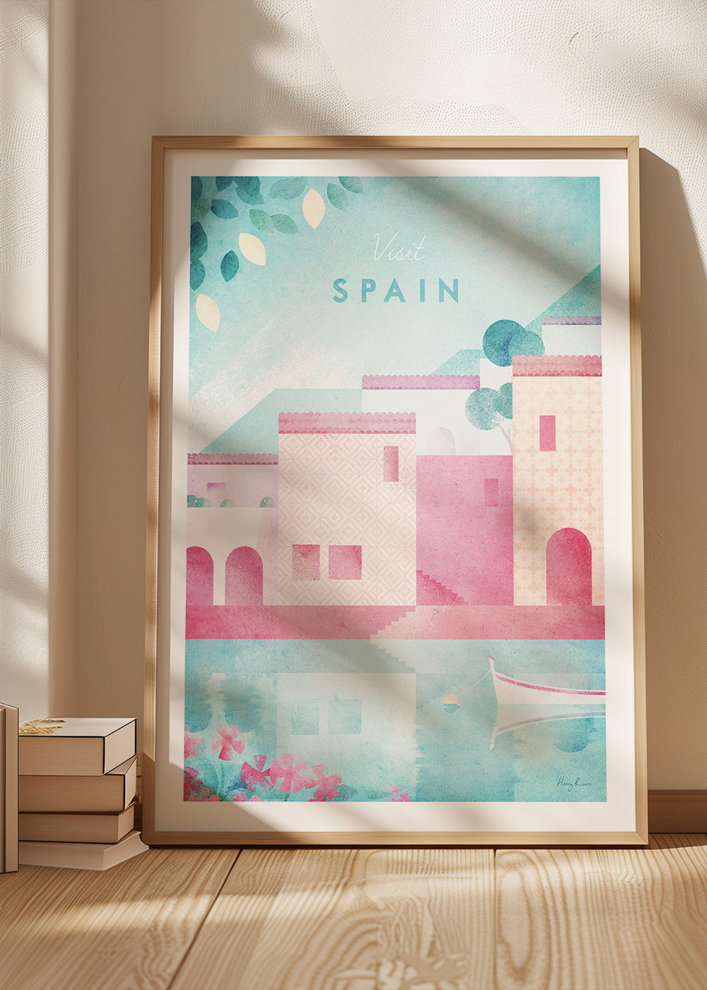 Rejseplakat Spanien i pastelfarver