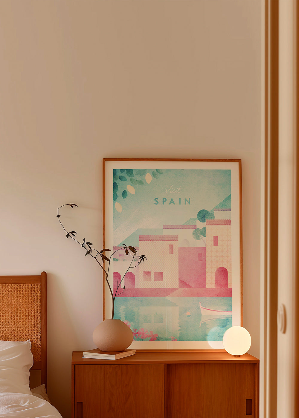 Rejseplakat Spanien i pastelfarver