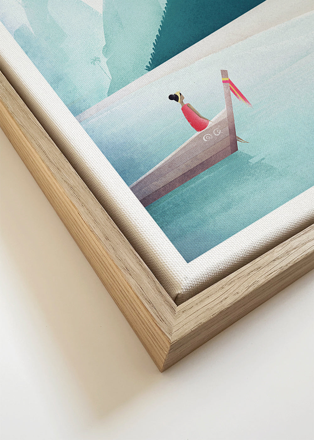 Rejseplakat strandmotiv med mole i vintage-stil