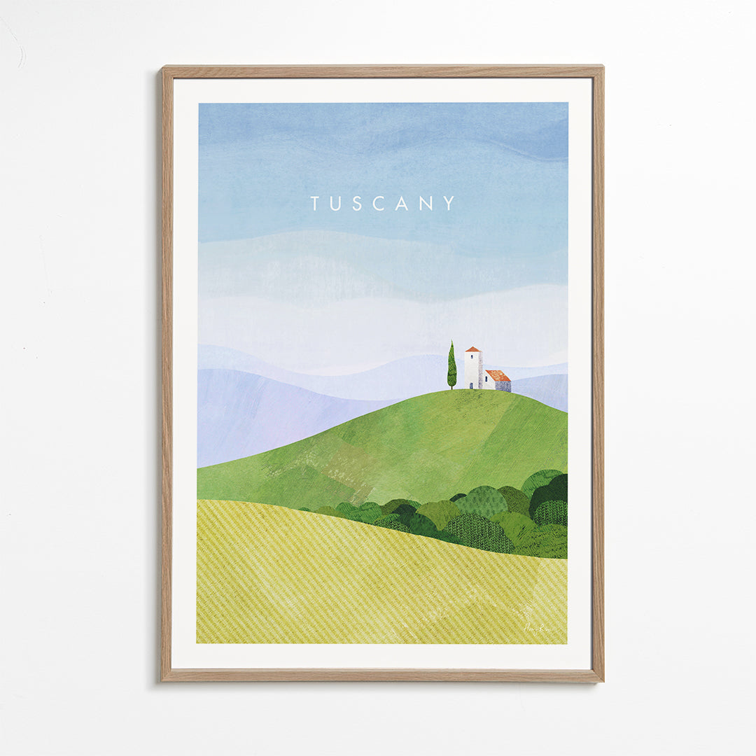 Toscana landskab: illustrerede bakker