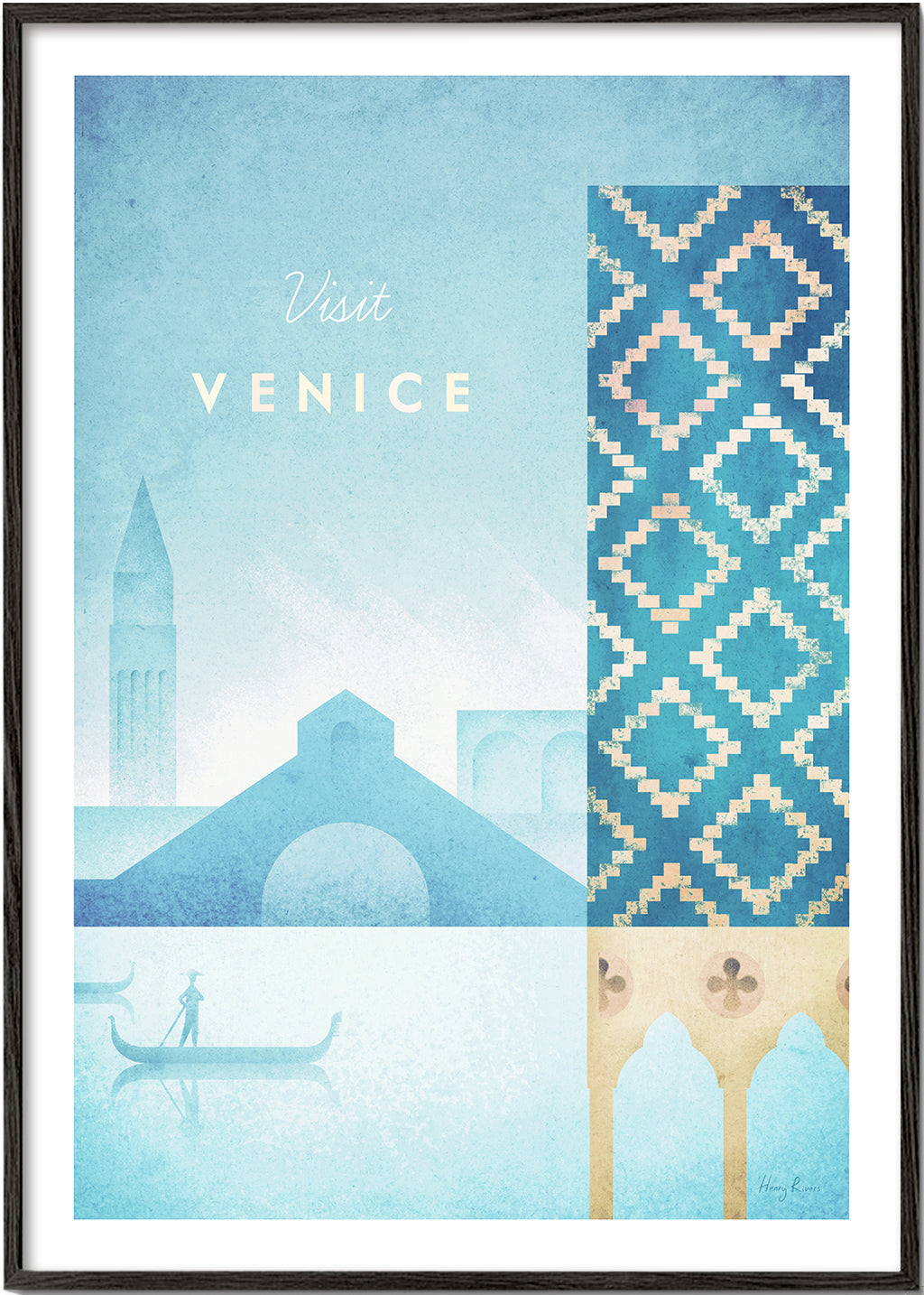 Venedig rejseplakat i vintage illustrativ stil
