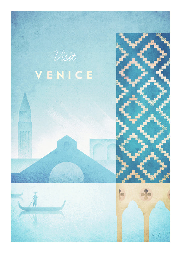 Venedig rejseplakat i vintage illustrativ stil