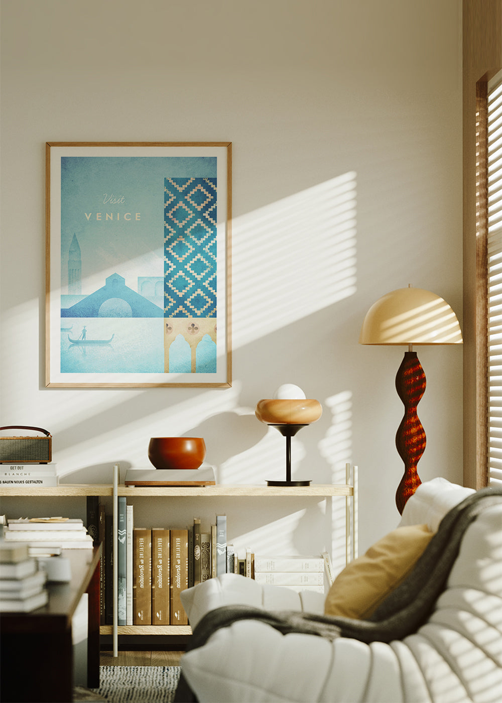 Venedig rejseplakat i vintage illustrativ stil