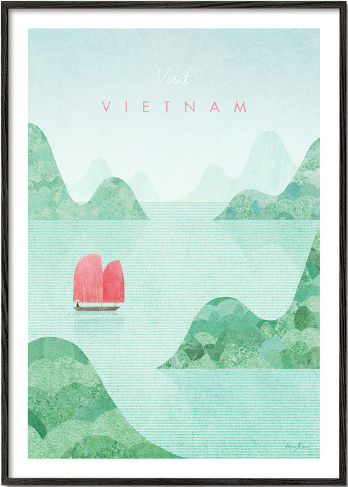 Vietnam byplakat med pink sejl