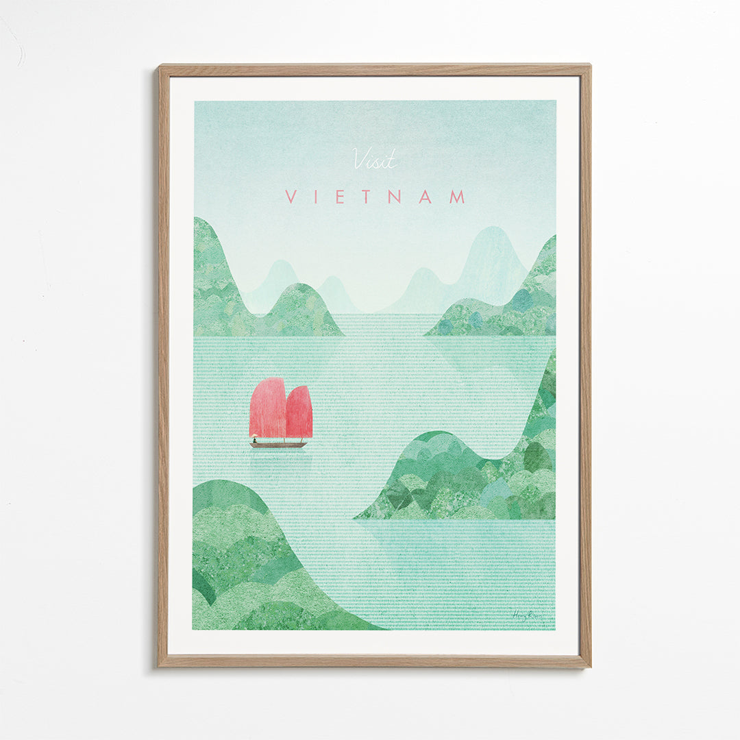 Vietnam byplakat med pink sejl