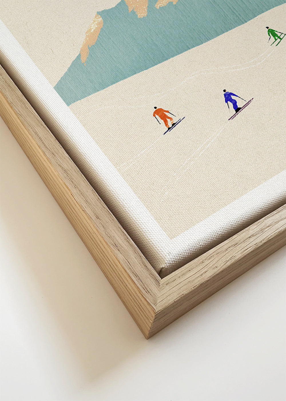Sportplakat Skiløbere på minimalistisk bakke