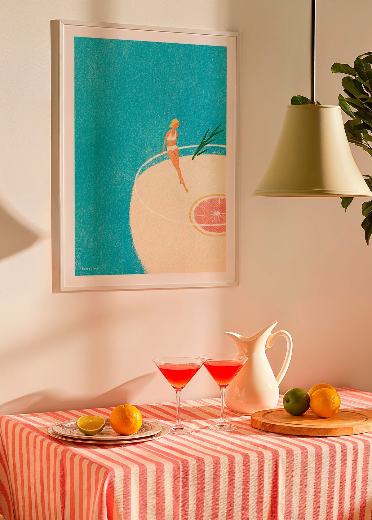 Køkkenkunst Gin Tonic illustration med figur – Product2