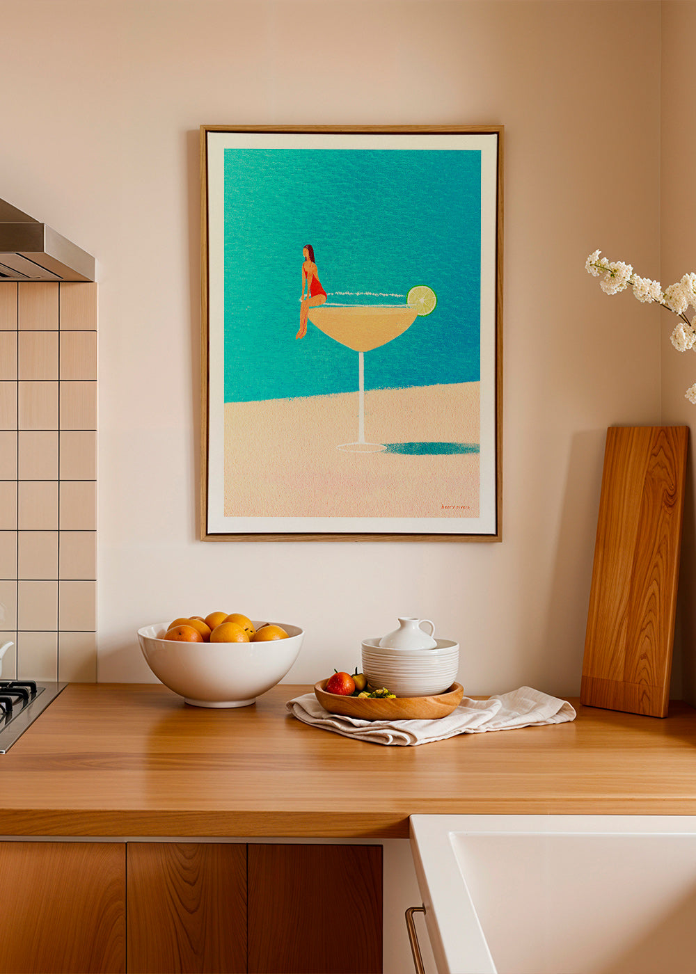 Køkkenkunst: Margarita-illustration – Canvas1