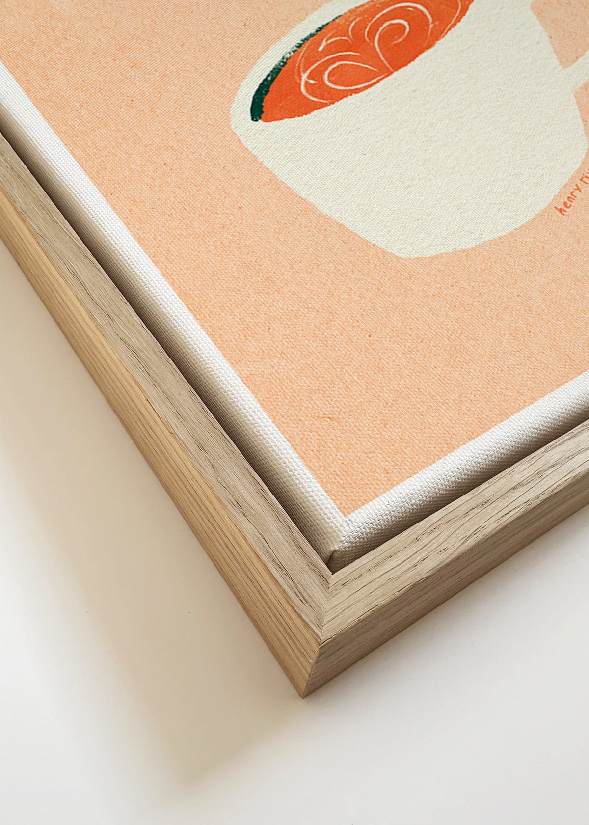 Køkkenkunst med kop og svommere – Canvas detail