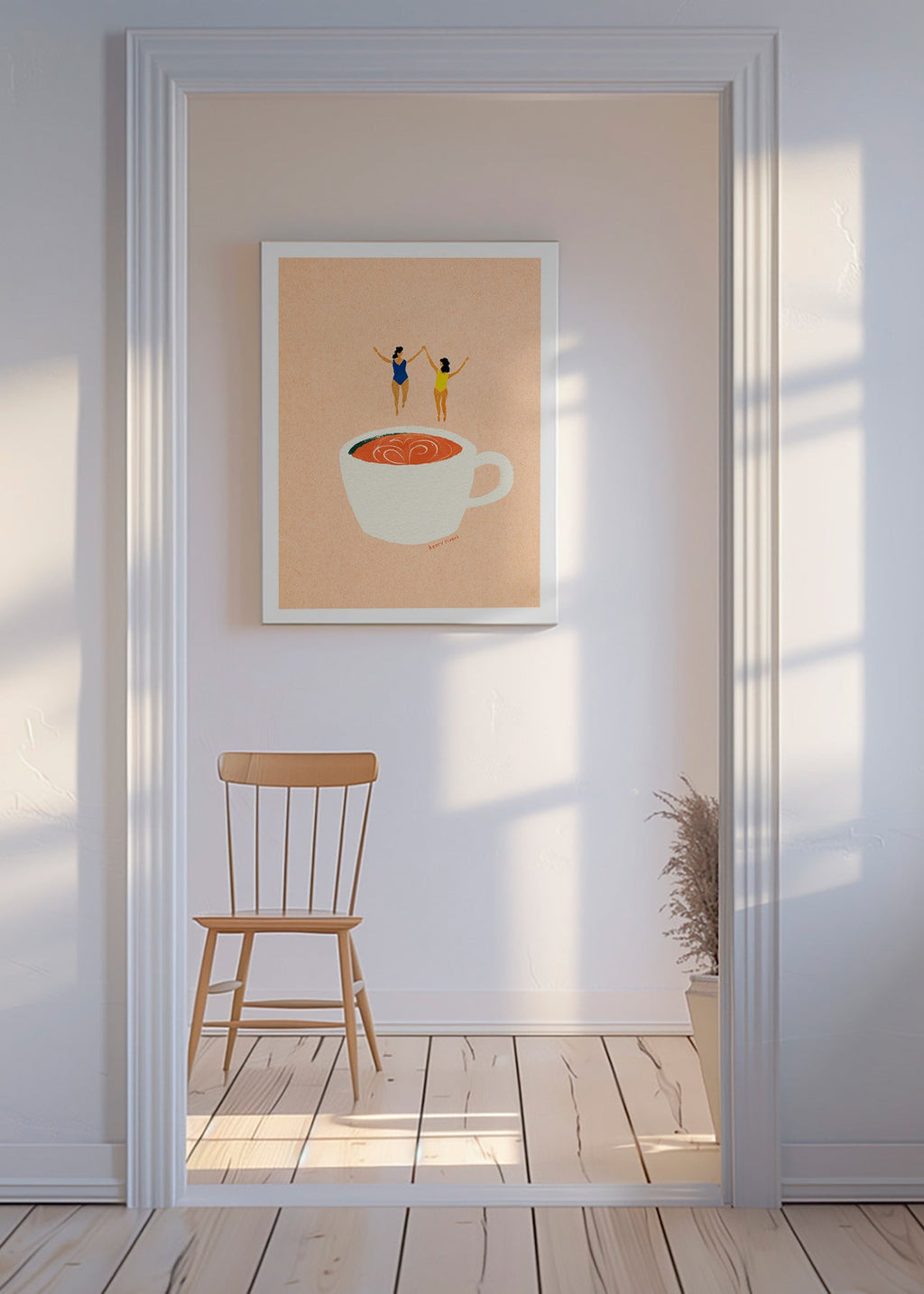 Køkkenkunst med kop og svommere – Canvas