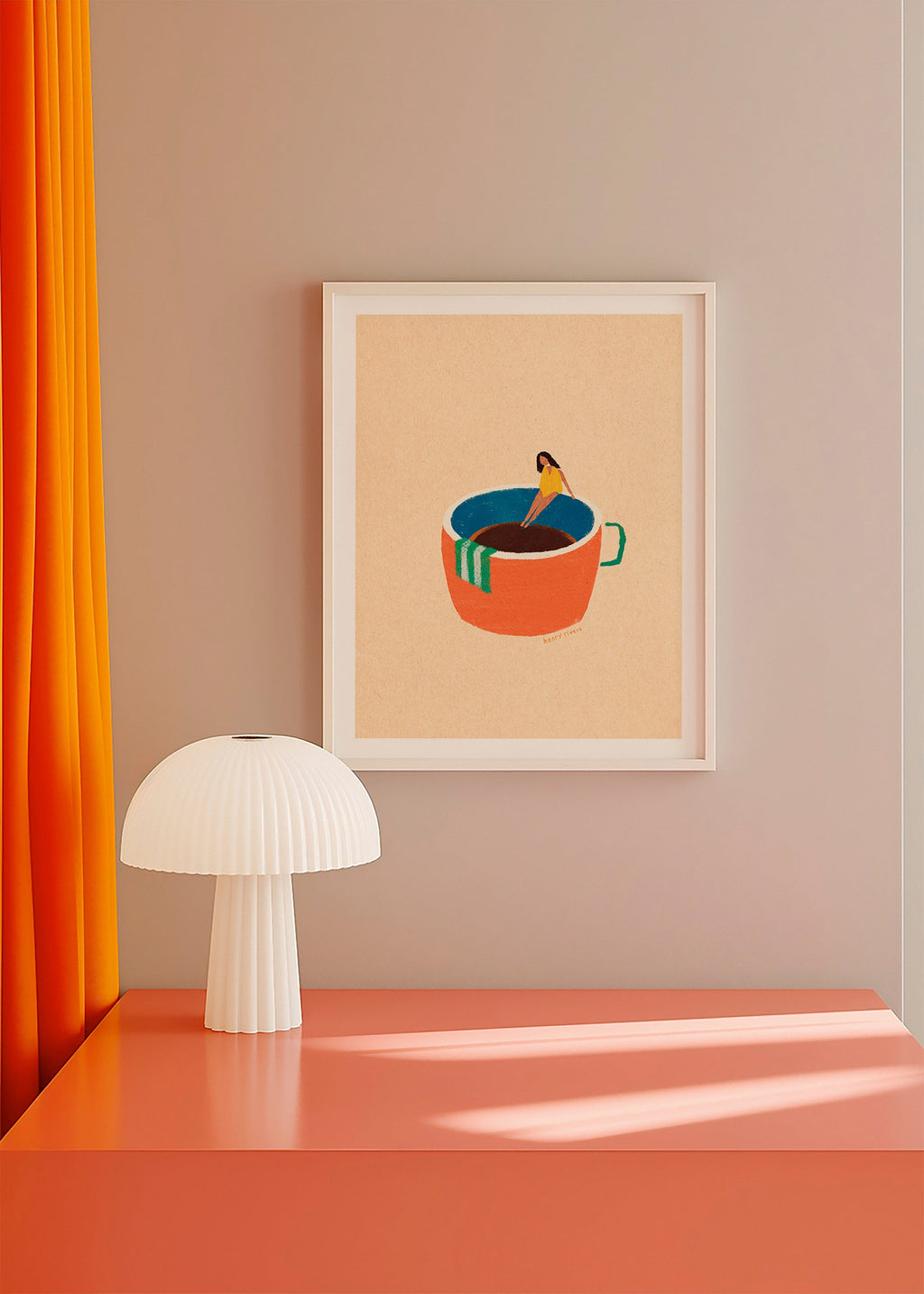 Køkkenkunst med illustreret kaffekop og figur – Product2