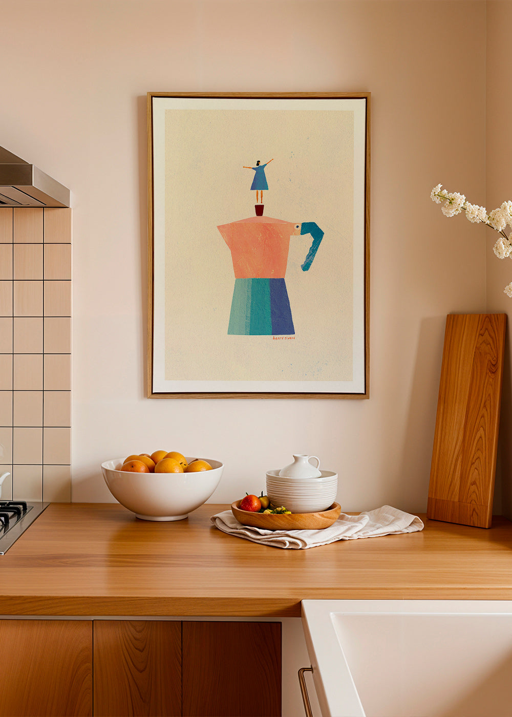 Køkkenkunst med moka og legende silhuet – Canvas2