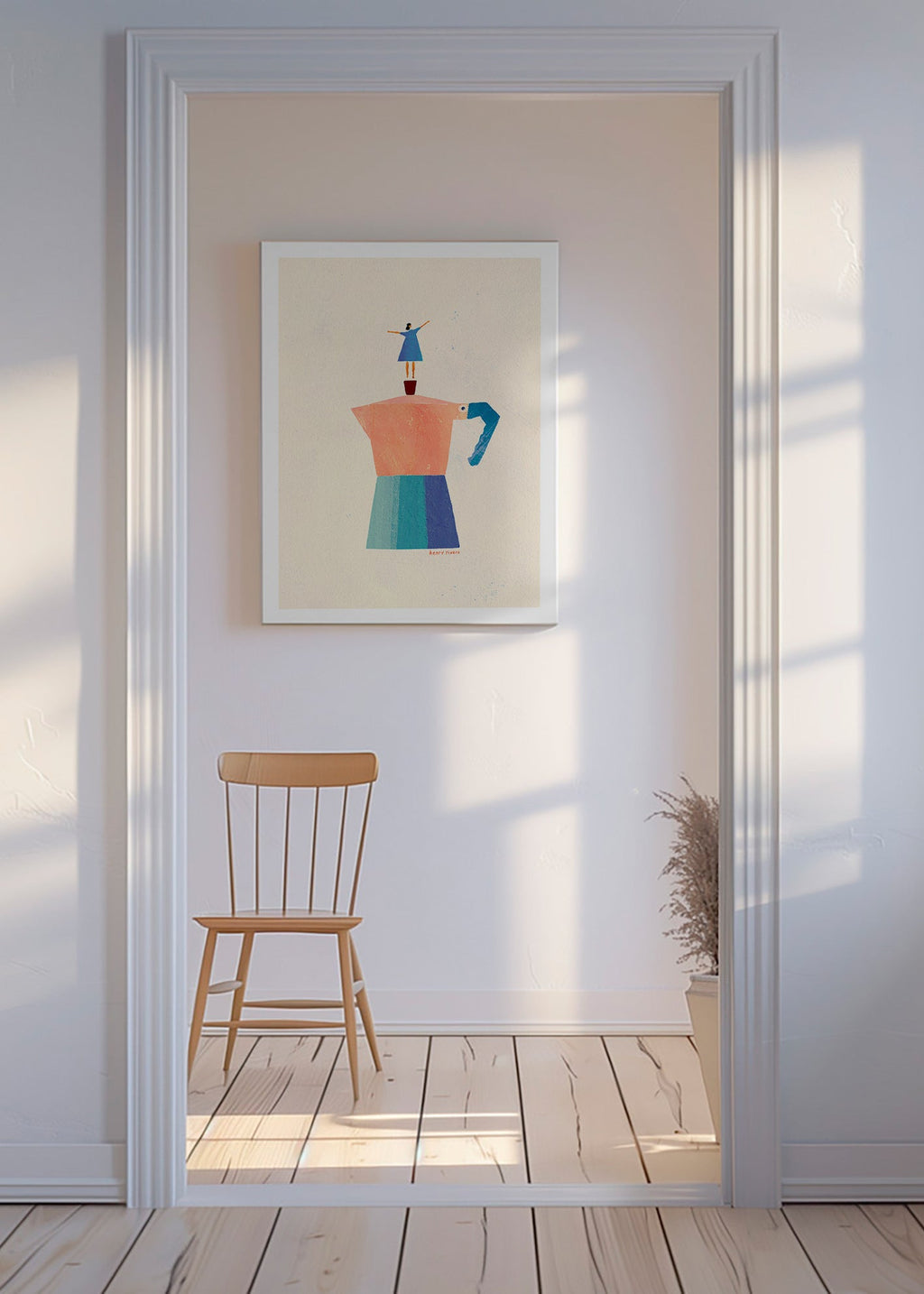 Køkkenkunst med moka og legende silhuet – Canvas