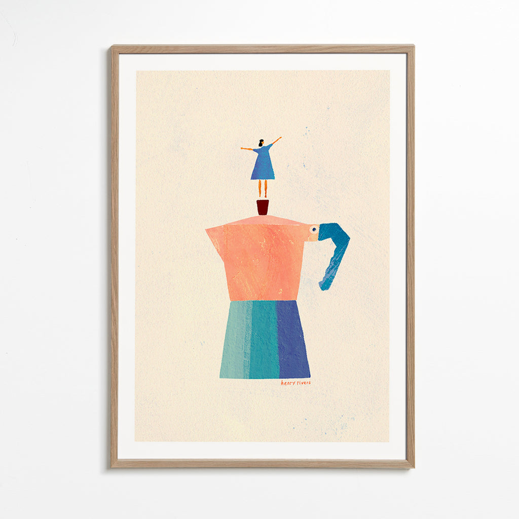 Køkkenkunst med moka og legende silhuet – Oak Frame