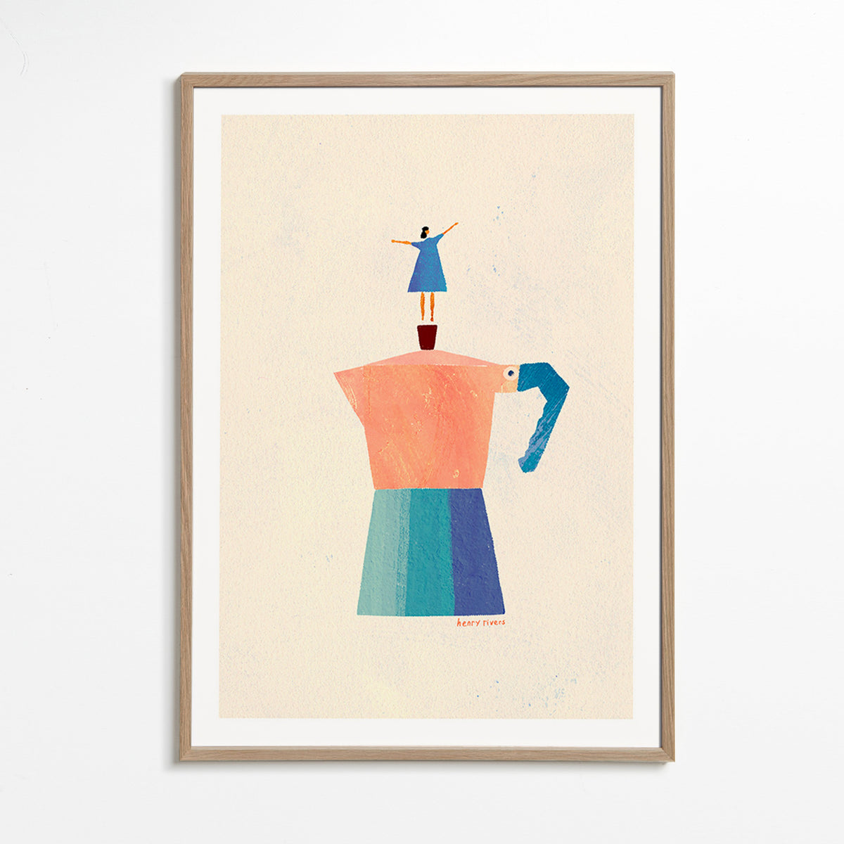 Køkkenkunst med moka og legende silhuet – Oak Frame