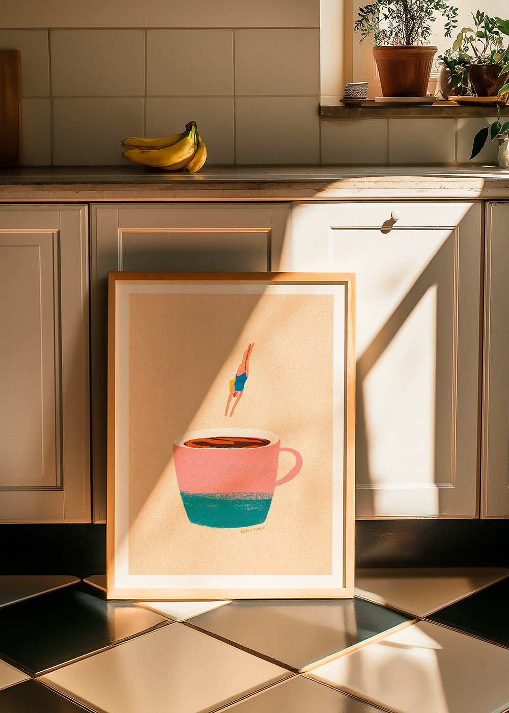 Køkkenkunst med rosa kop og dykker – Product2
